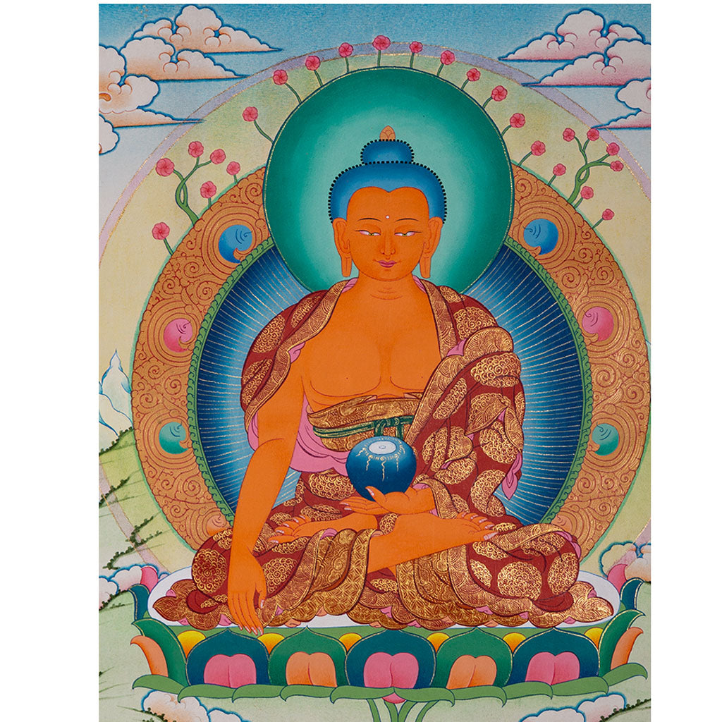 Shakyamuni Buddha hand painted thangka art from the birth place of Buddha, Nepal - Lucky Thanka