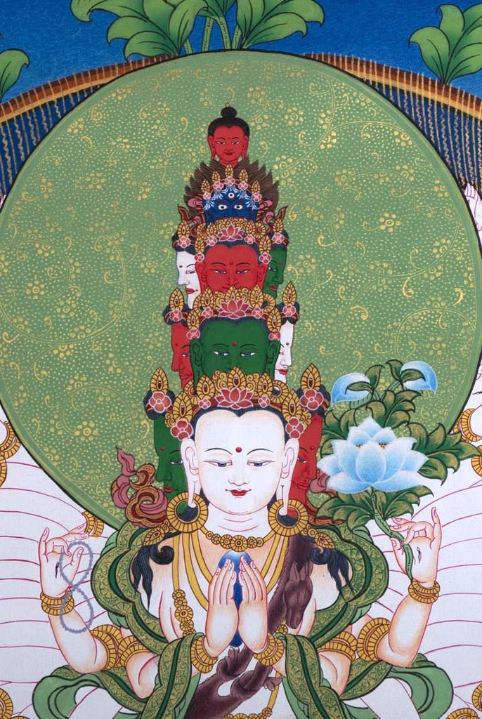 Avalokiteshvara Wall Hanging Thangka Painting - Lucky Thanka