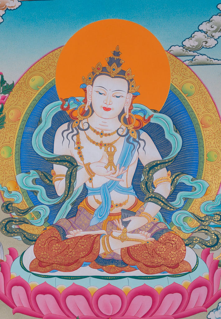 Beautiful Thangka Painting | Vajrasattva for Purification - Lucky Thanka