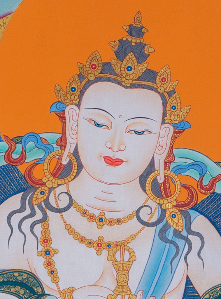 Beautiful Thangka Painting | Vajrasattva for Purification - Lucky Thanka