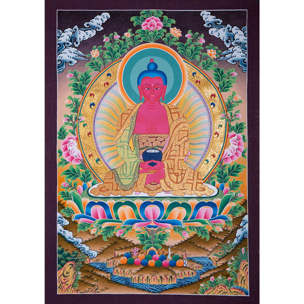 Rainbow Amitabha Buddha Thangka hand painting Thangka art - Lucky Thanka