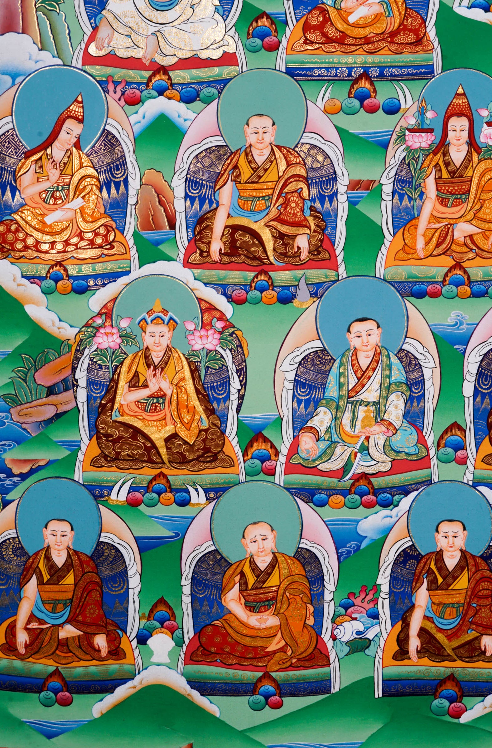 Guru Rinpoche Handmade Thangka - Best handpainted thangka painting - LuckyThanka