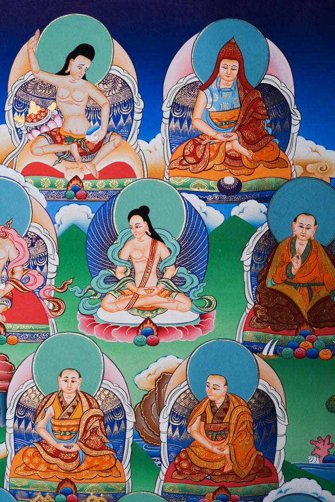 Guru Rinpoche Handmade Thangka - Best handpainted thangka painting - LuckyThanka