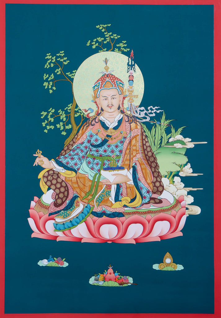 Guru Padmasambhava Thangka - Karma Gadari Style Thangka - Lucky Thanka