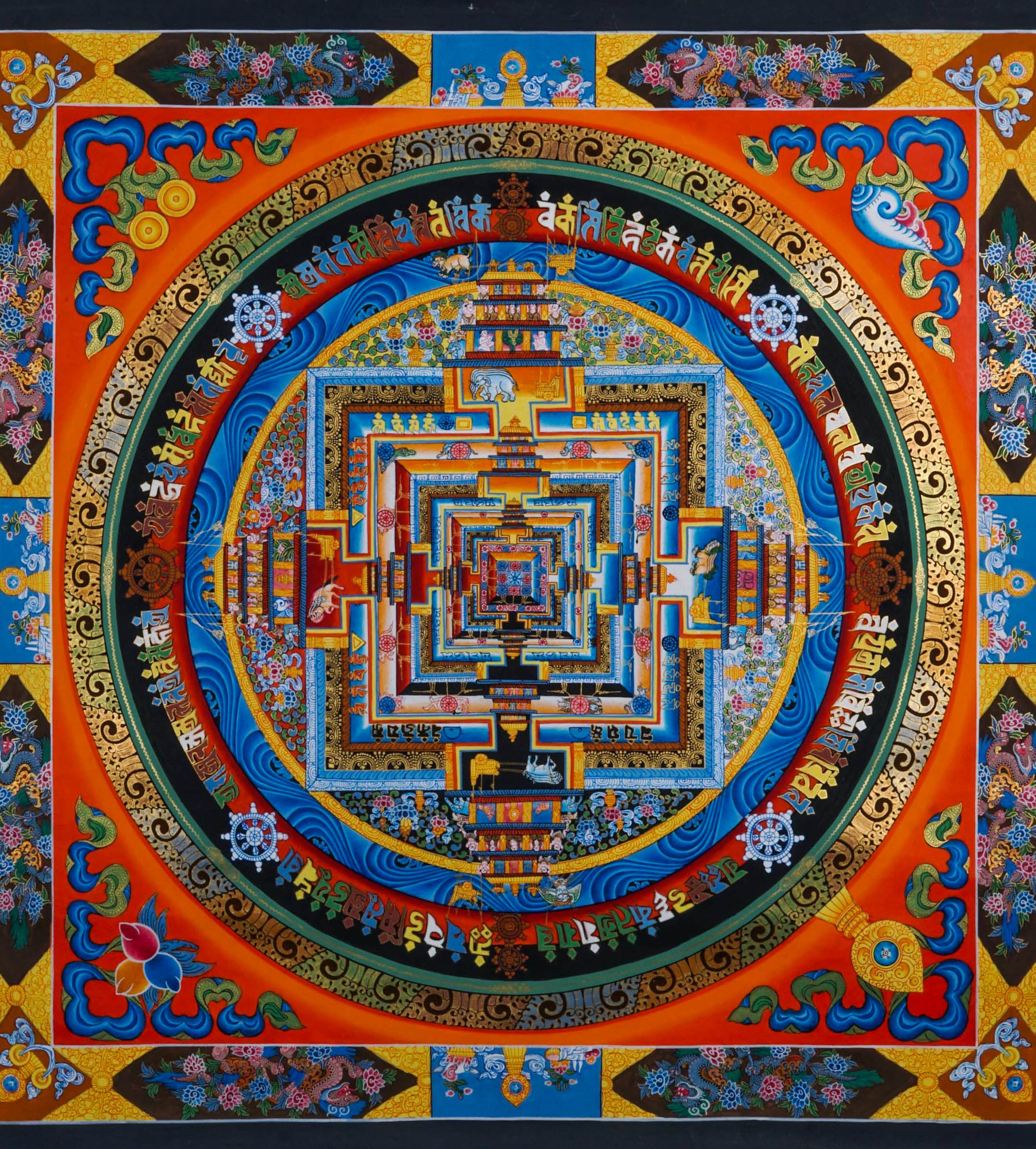 Kalachakra Mandala Thangka - Handmade thangka painting - LuckyThanka