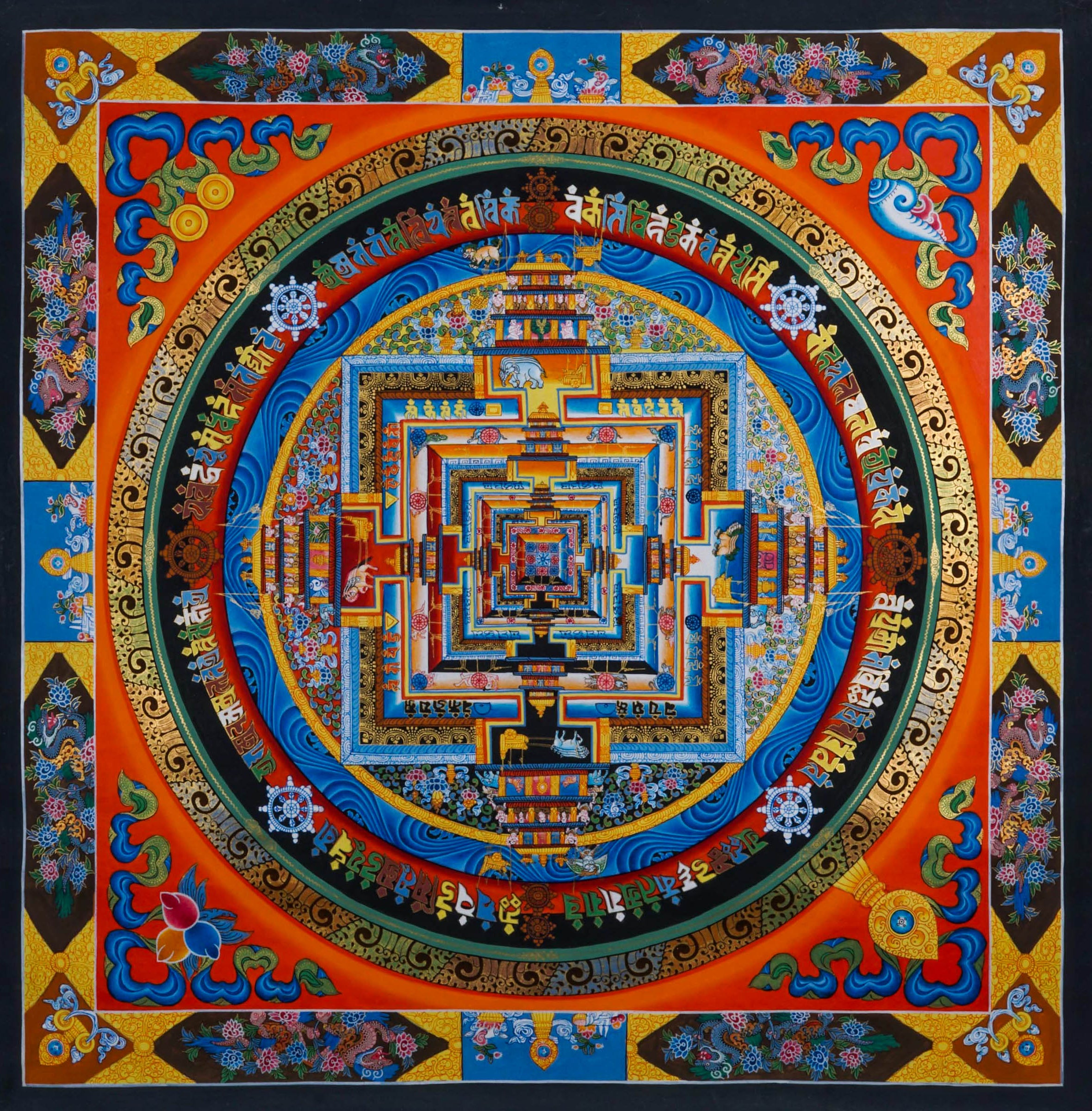 Kalachakra Mandala Thangka - Handmade thangka painting - LuckyThanka