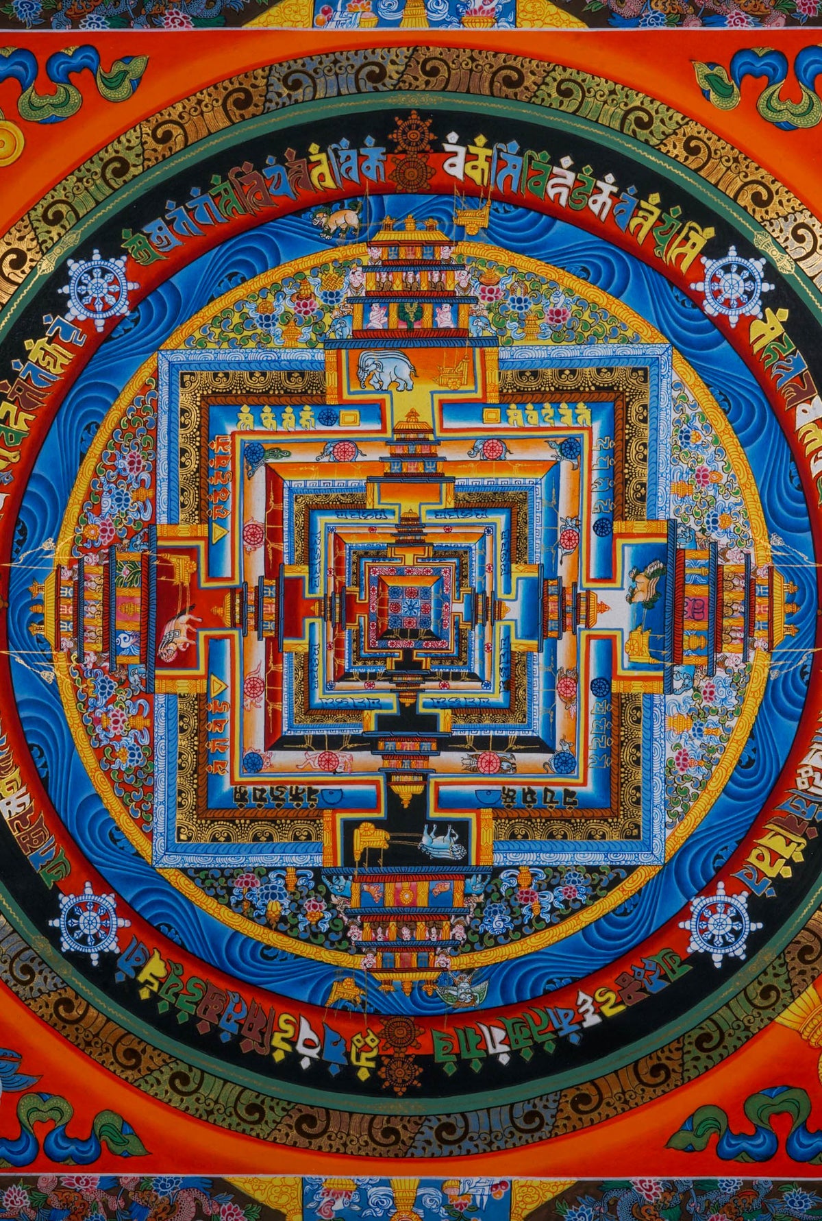 Tibetan Kalachakra Mandala Wall Painting – Lucky Thanka