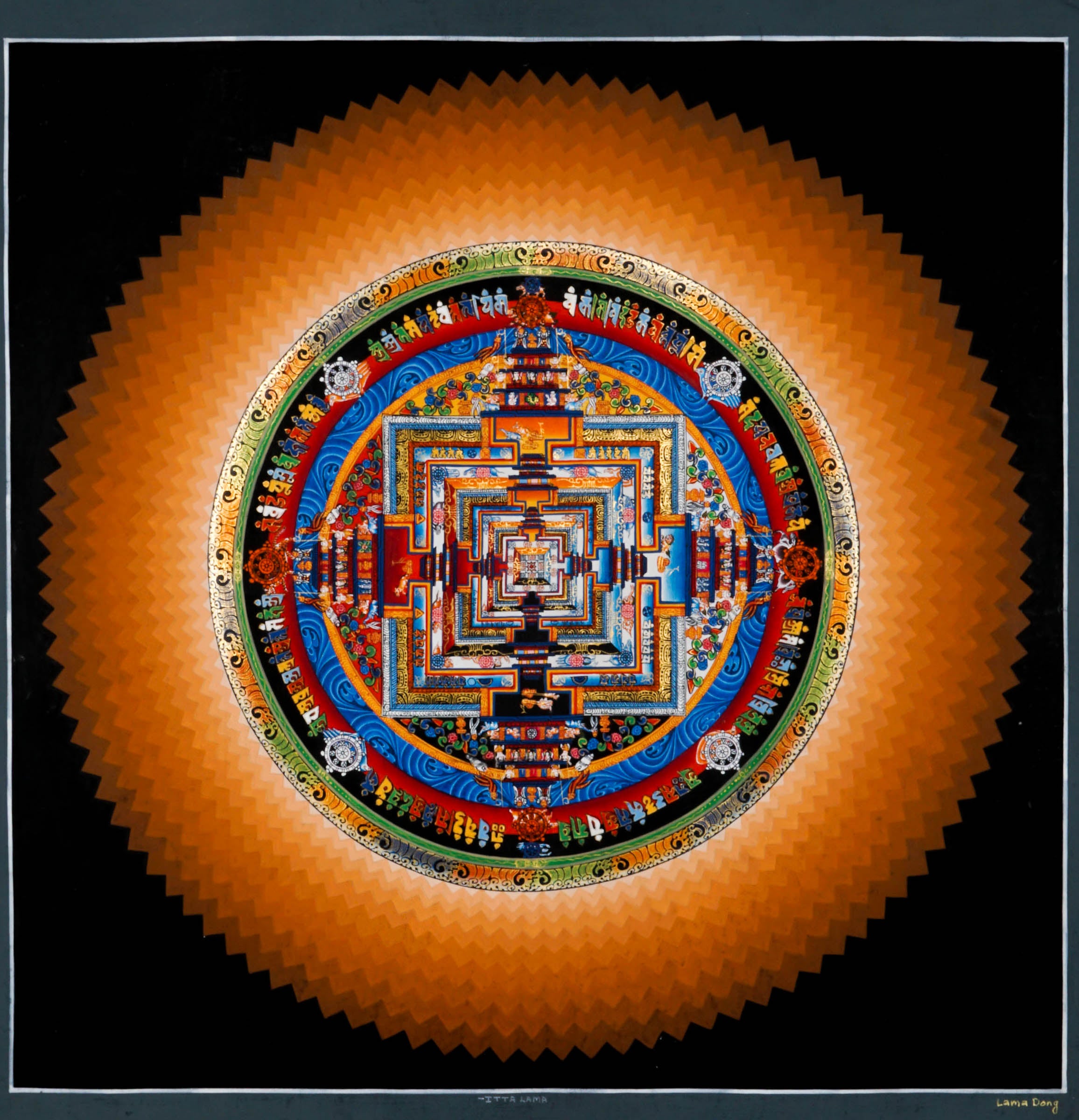 Tibetan Kalachakra Mandala Painting Best handpainted thangka painting - LuckyThanka