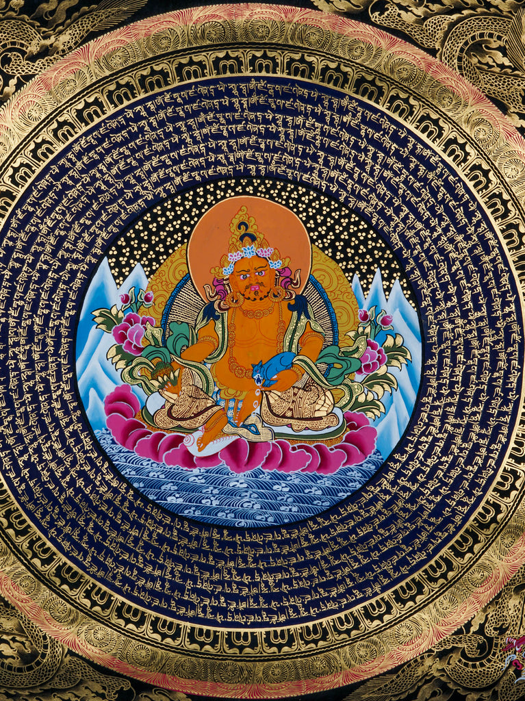 Kuber Mantra Mandala Thangka - Best handpainted thangka painting - LuckyThanka