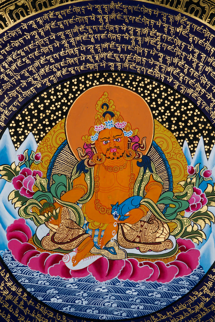 Kuber Mantra Mandala Thangka - Best handpainted thangka painting - LuckyThanka