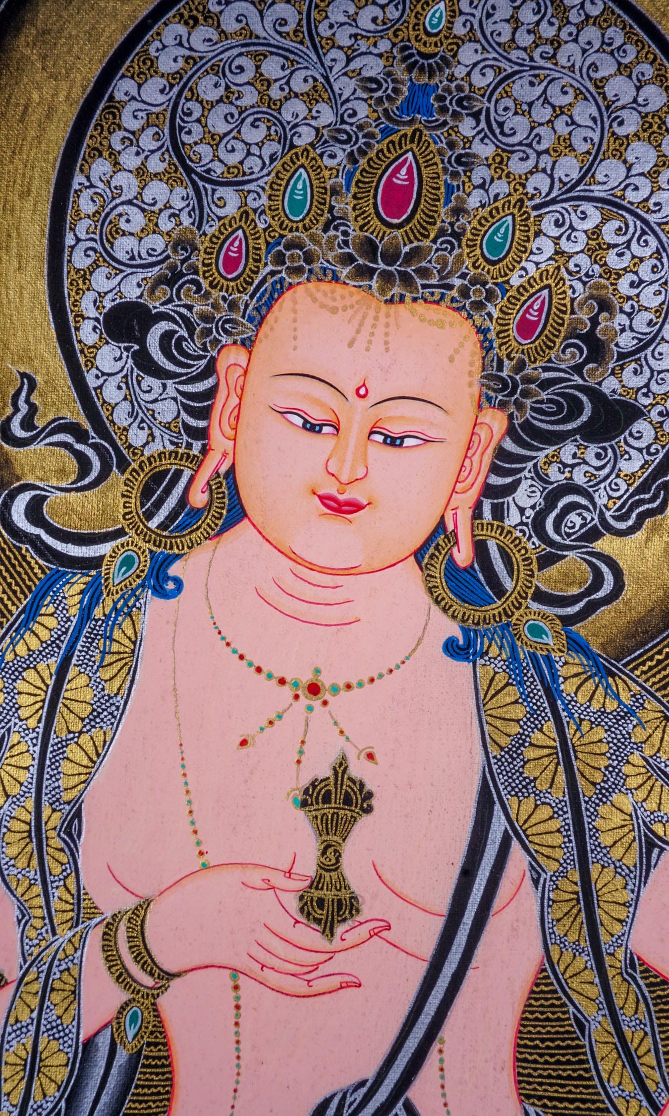 Tibetan Thangka painting of Vajrasattva - Lucky Thanka