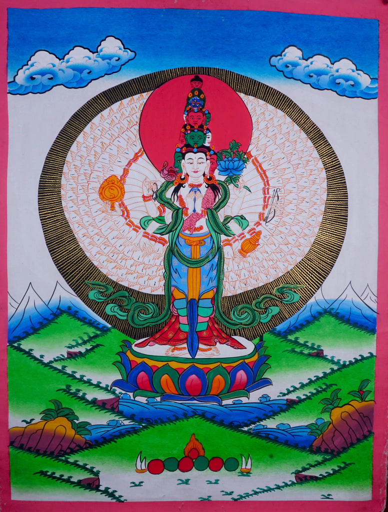 Small Size Avalokiteshvara Thangka - Lucky Thanka