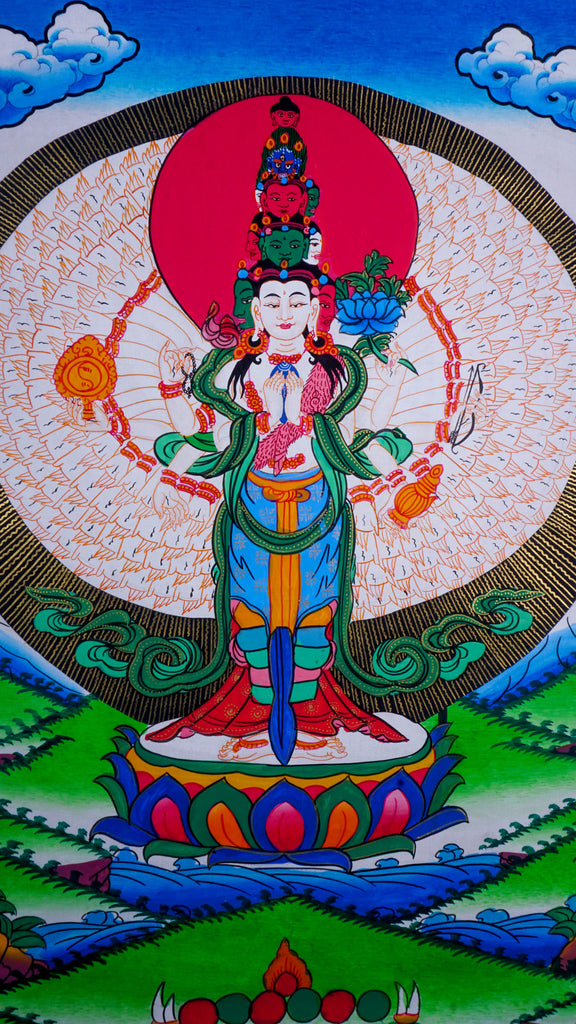 Small Size Avalokiteshvara Thangka - Lucky Thanka