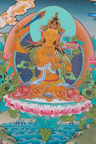 Manjushri holding Prajna Thangka Painting - Lucky Thanka