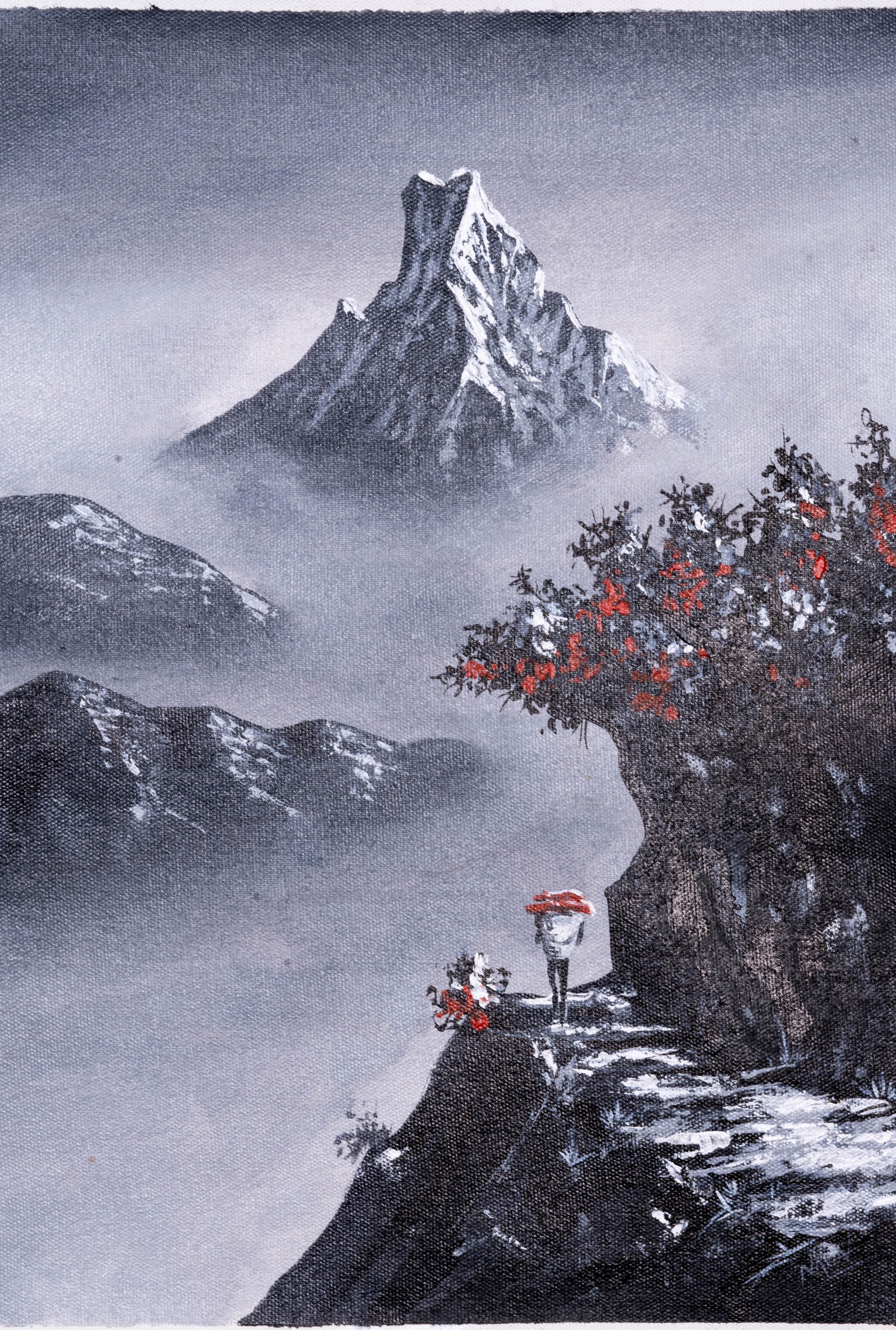 Mount Fishtail, Pokhara Nepal  Oil Painting - Lucky Thanka