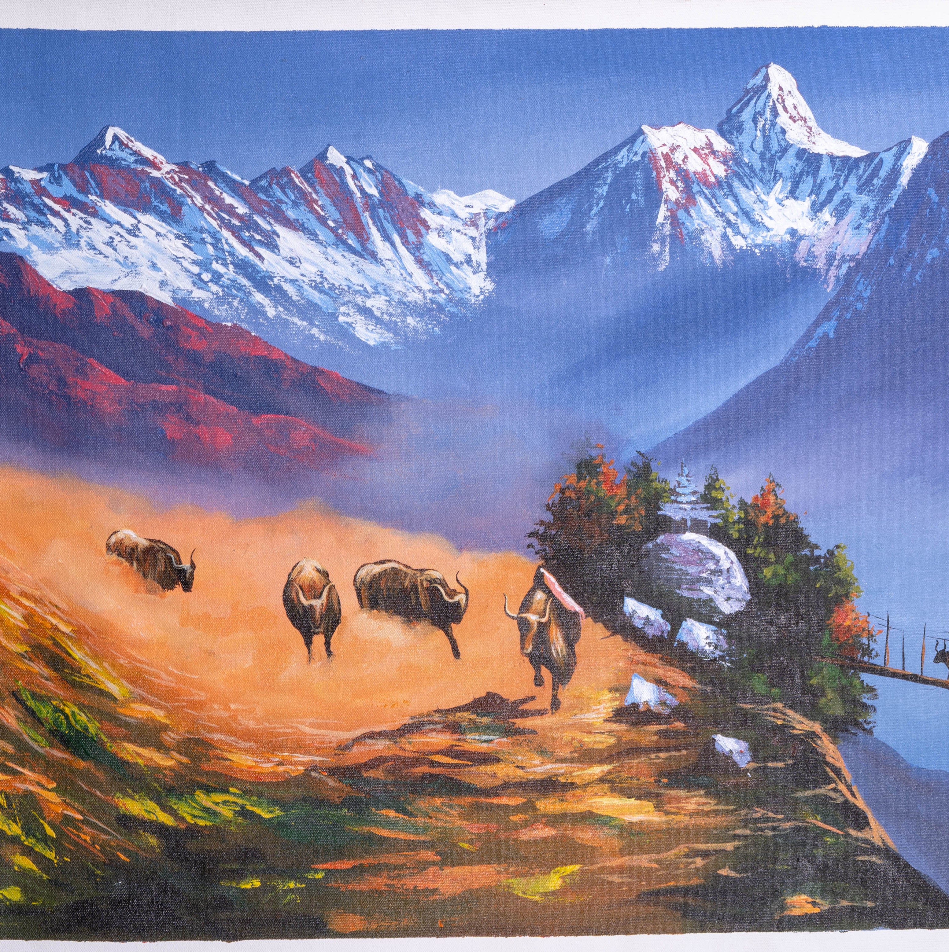 Oil painting of  Mount Everest - Lucky Thanka