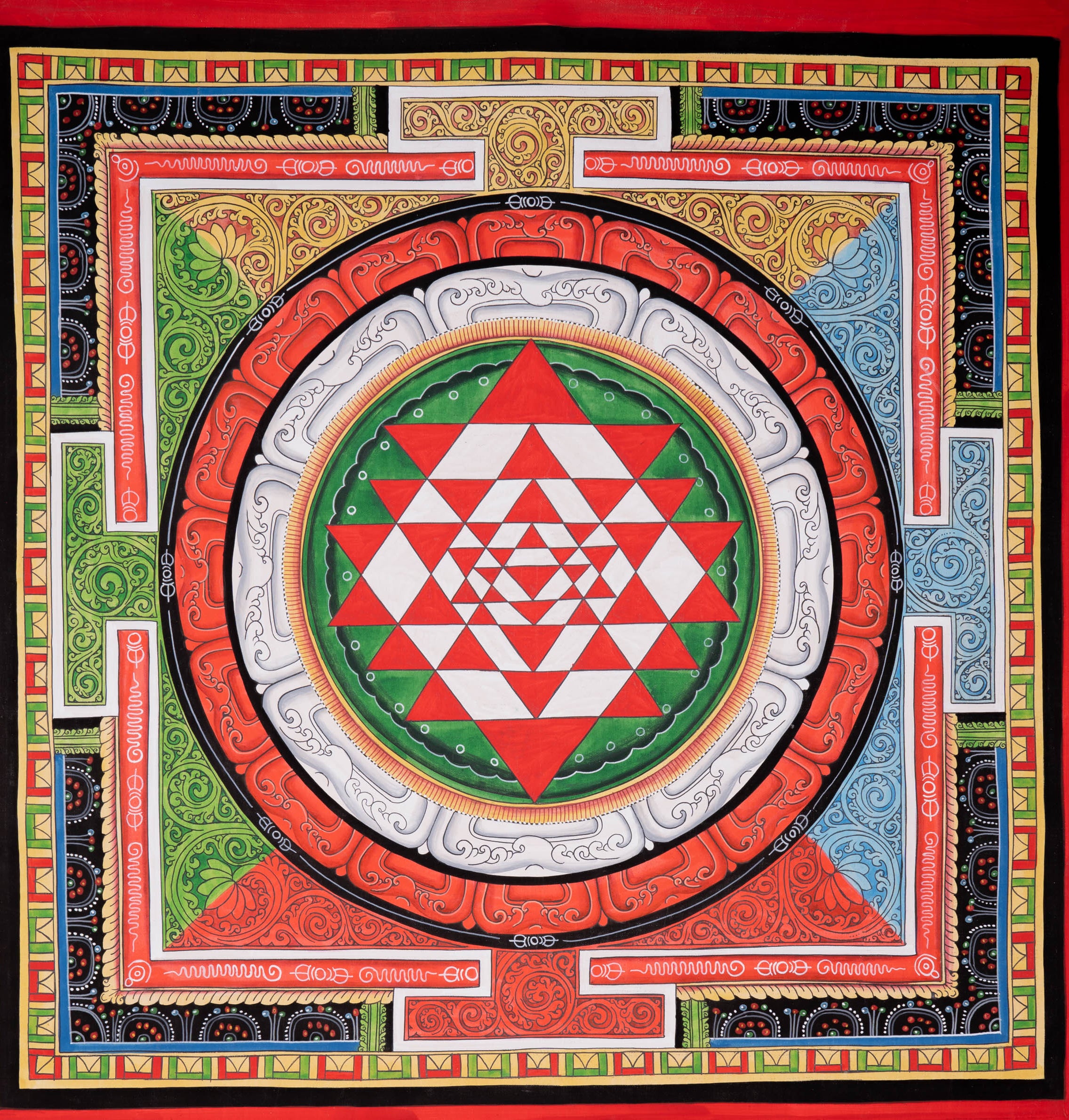 Shri Yantra Mandala Thangka Painting | Symbol of Good Luck - Lucky Thanka
