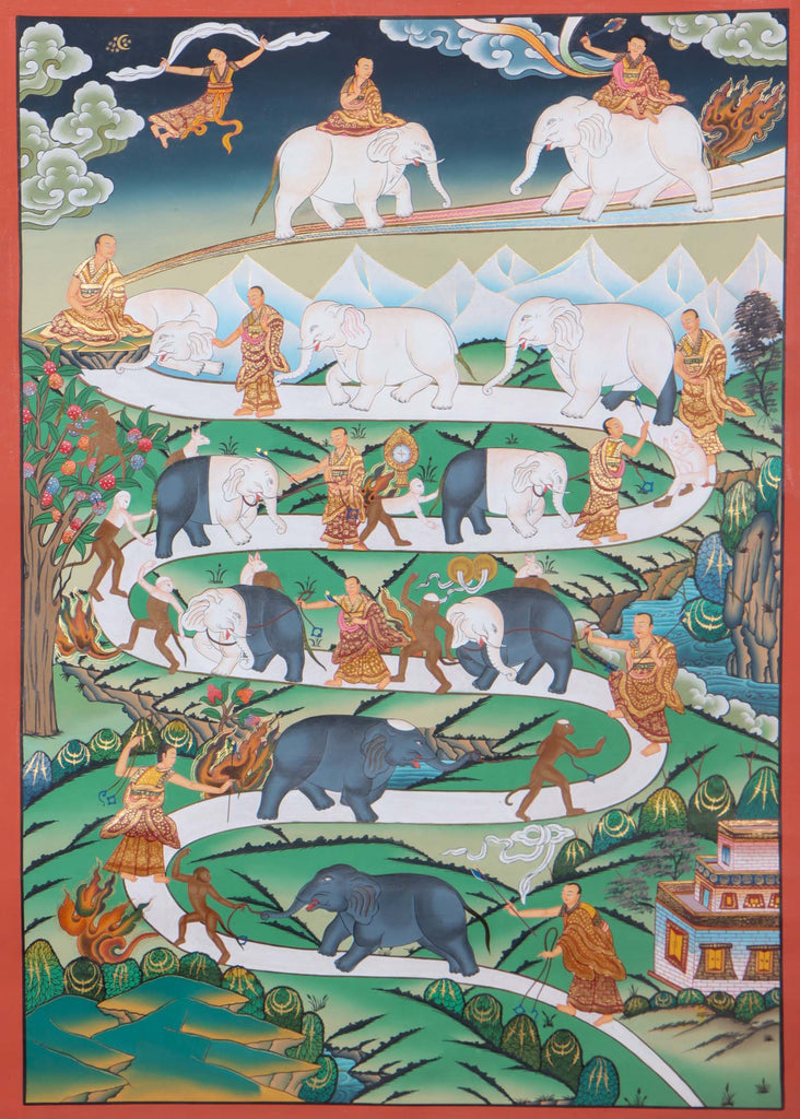 Way to Heaven Tibetan Thangka Art - Handpainted Tibetan Thangka - Lucky Thanka
