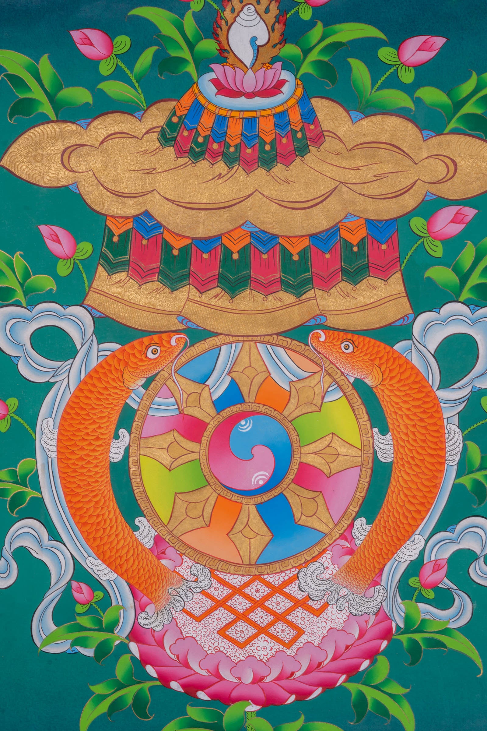Eight Auspicious Symbol Thangka Painting - Lucky Thanka