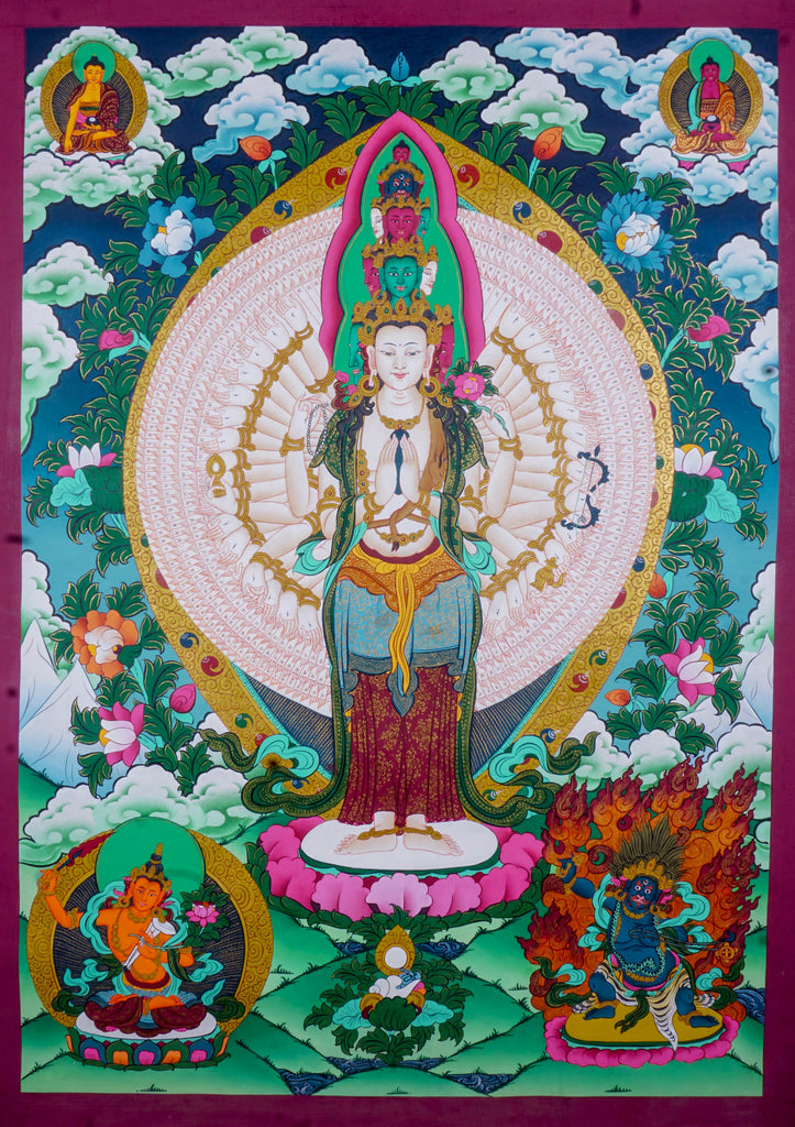 Avalokiteshvara Thangka Painting - Lucky Thanka