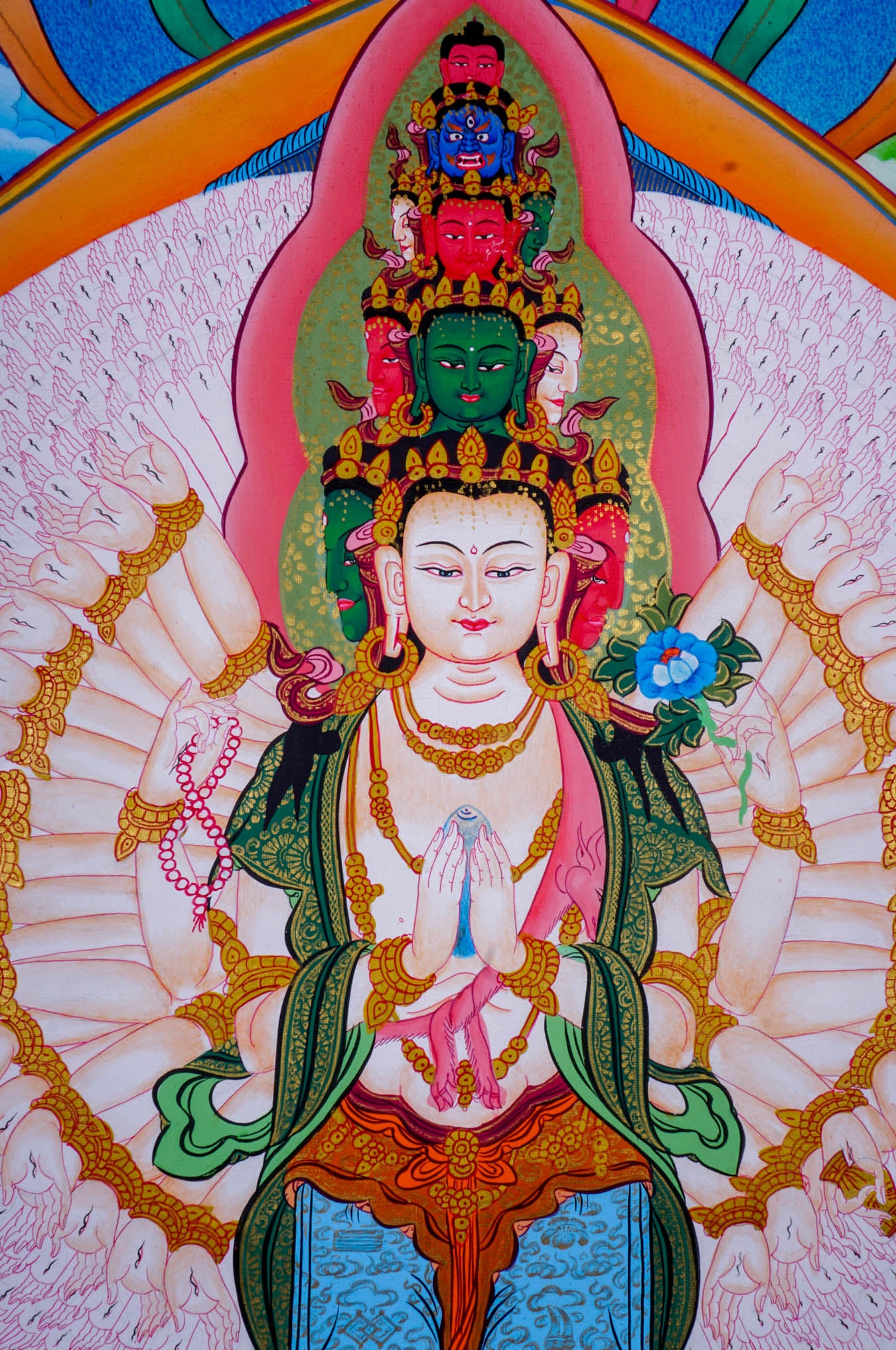 Avalokiteshvara with Mantra - Lucky Thanka