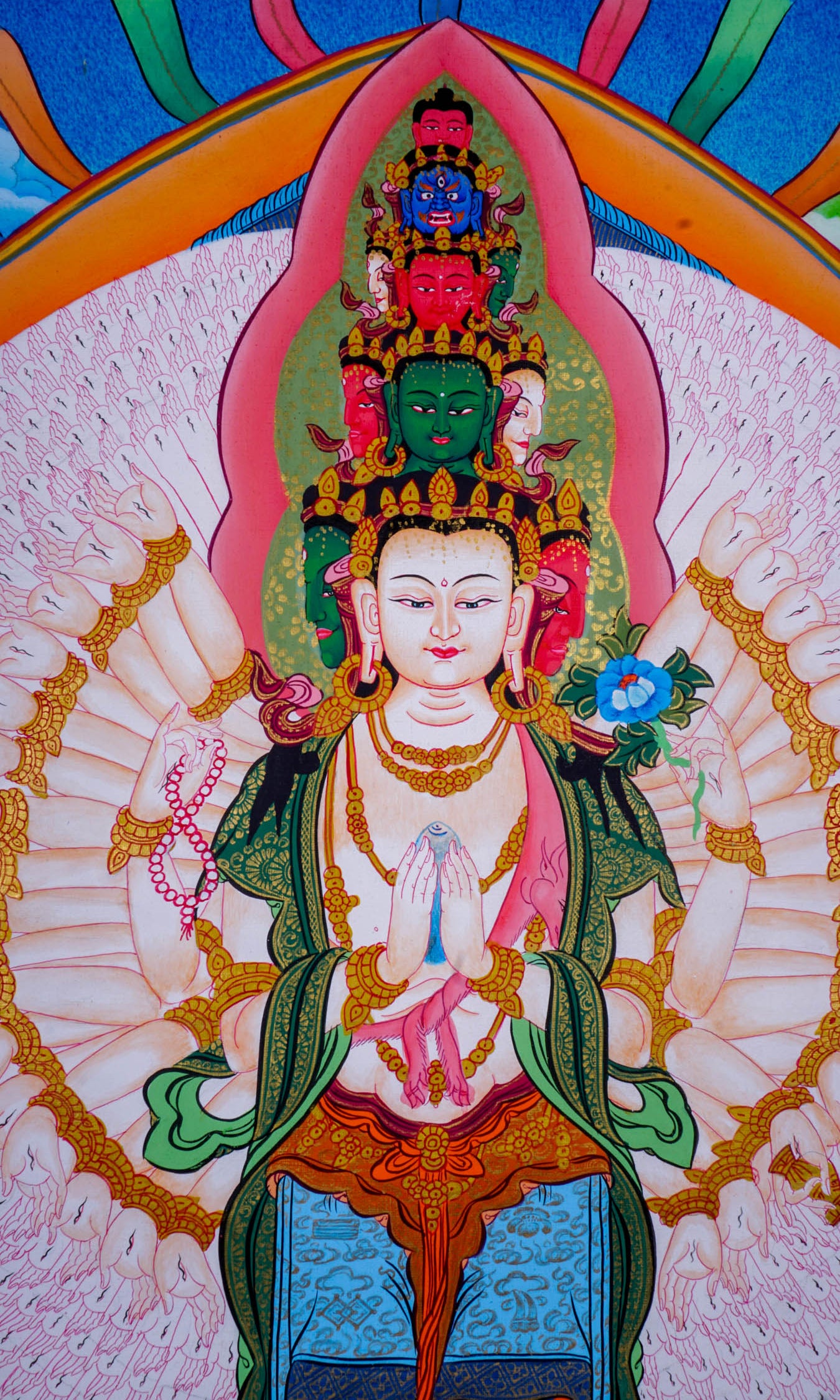 Avalokiteshvara with Mantra - Lucky Thanka