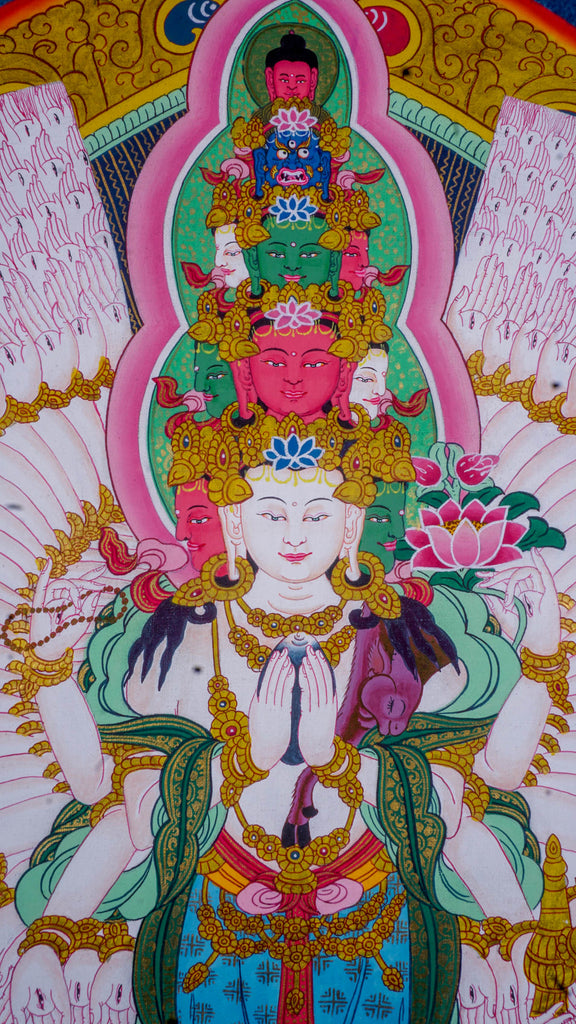 1000 arm Chenrezig Tibetan Thangka Painting - Lucky Thanka