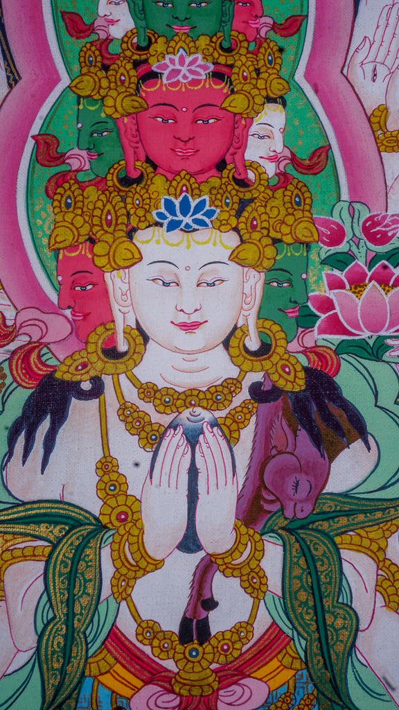 1000 arm Chenrezig Tibetan Thangka Painting - Lucky Thanka