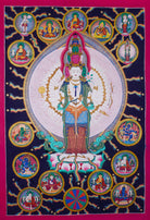 Avalokiteshvara Tibetan Thangka Wall Hanging - Lucky Thanka