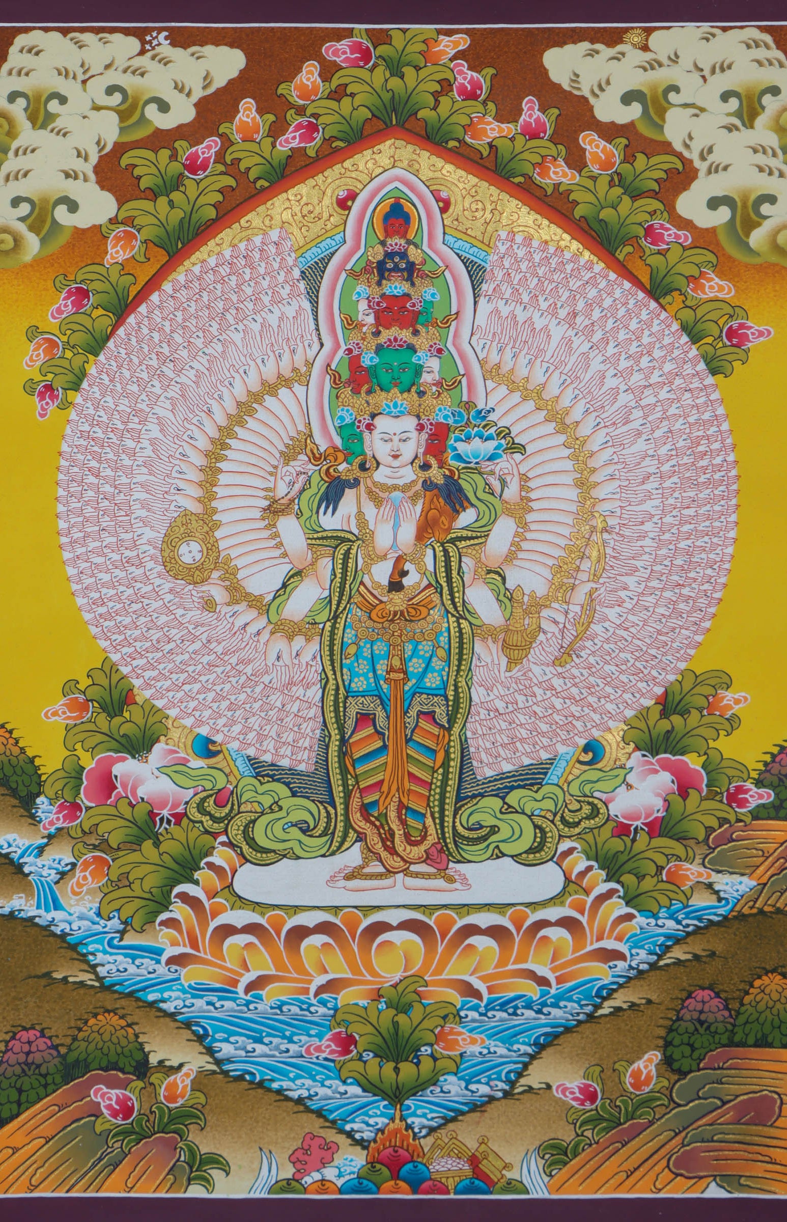Lokeshwor Thangka Painting - Handpainted by skillful artisan - Lucky Thanka