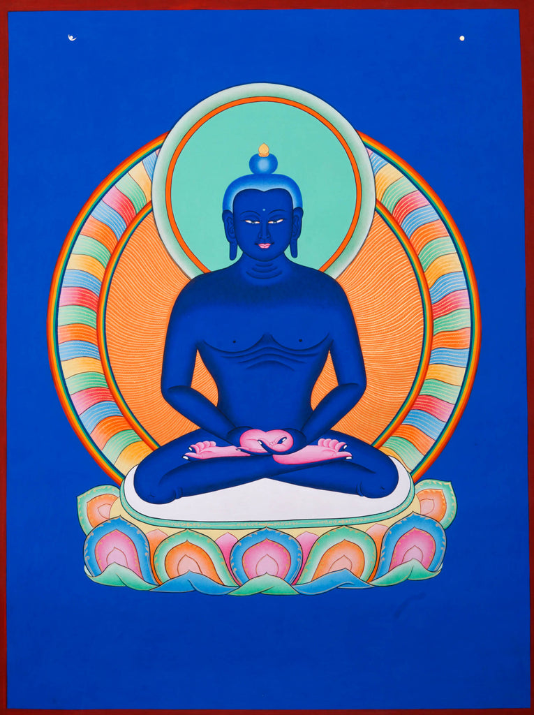 Samantabhadra - Medicine Buddha Thangka Painting - Lucky Thanka