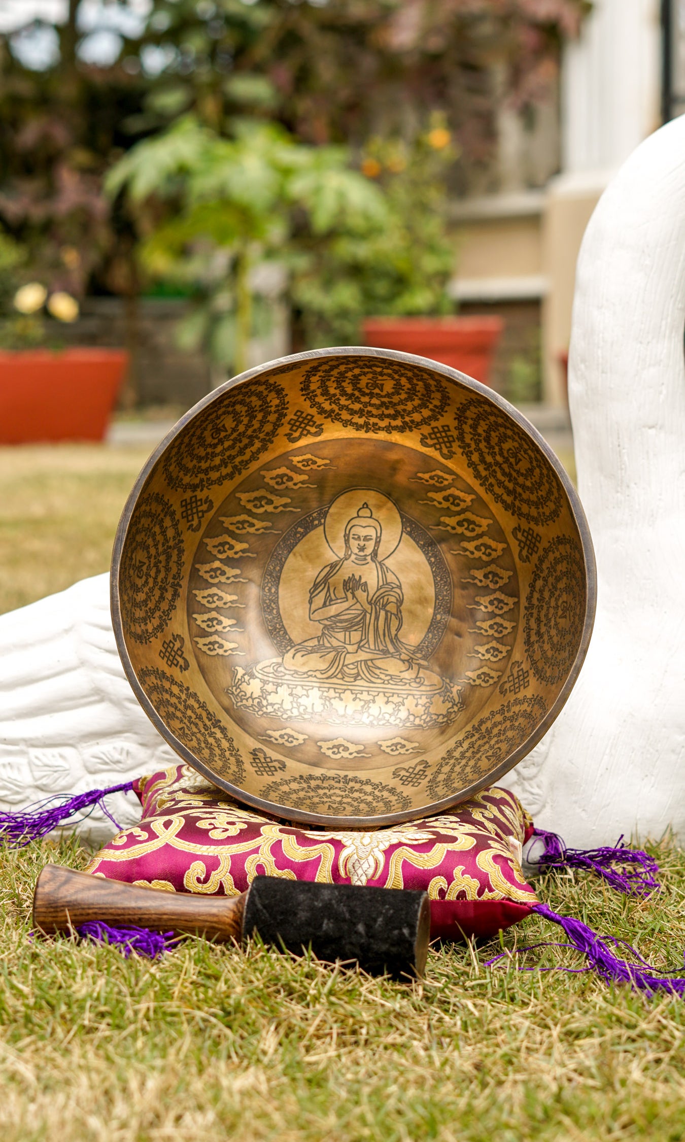 Buddha Carved Singing Bowl - LuckyThanka