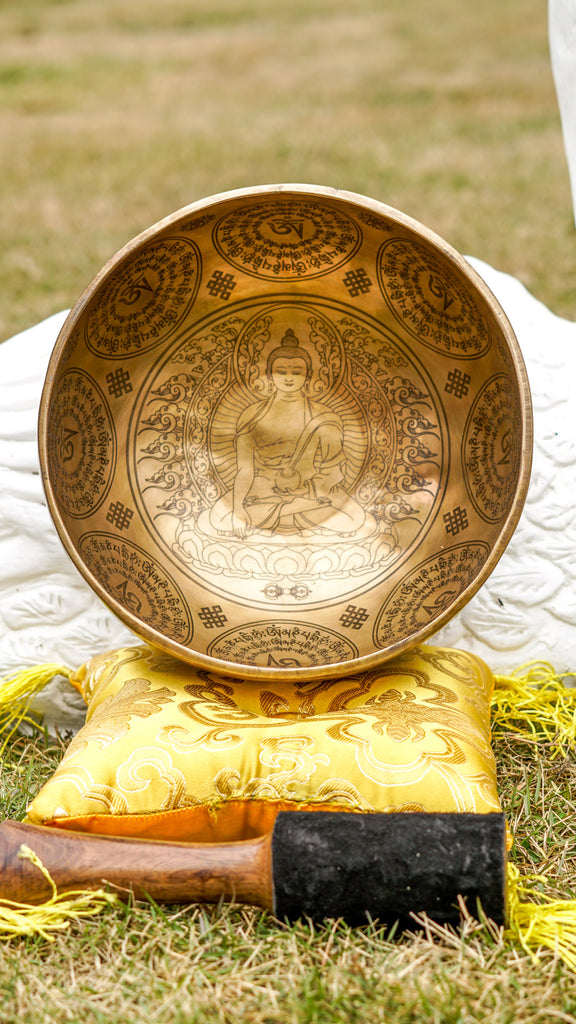 Tibetan Healing Bowl - Buddha engraved - LuckyThanka