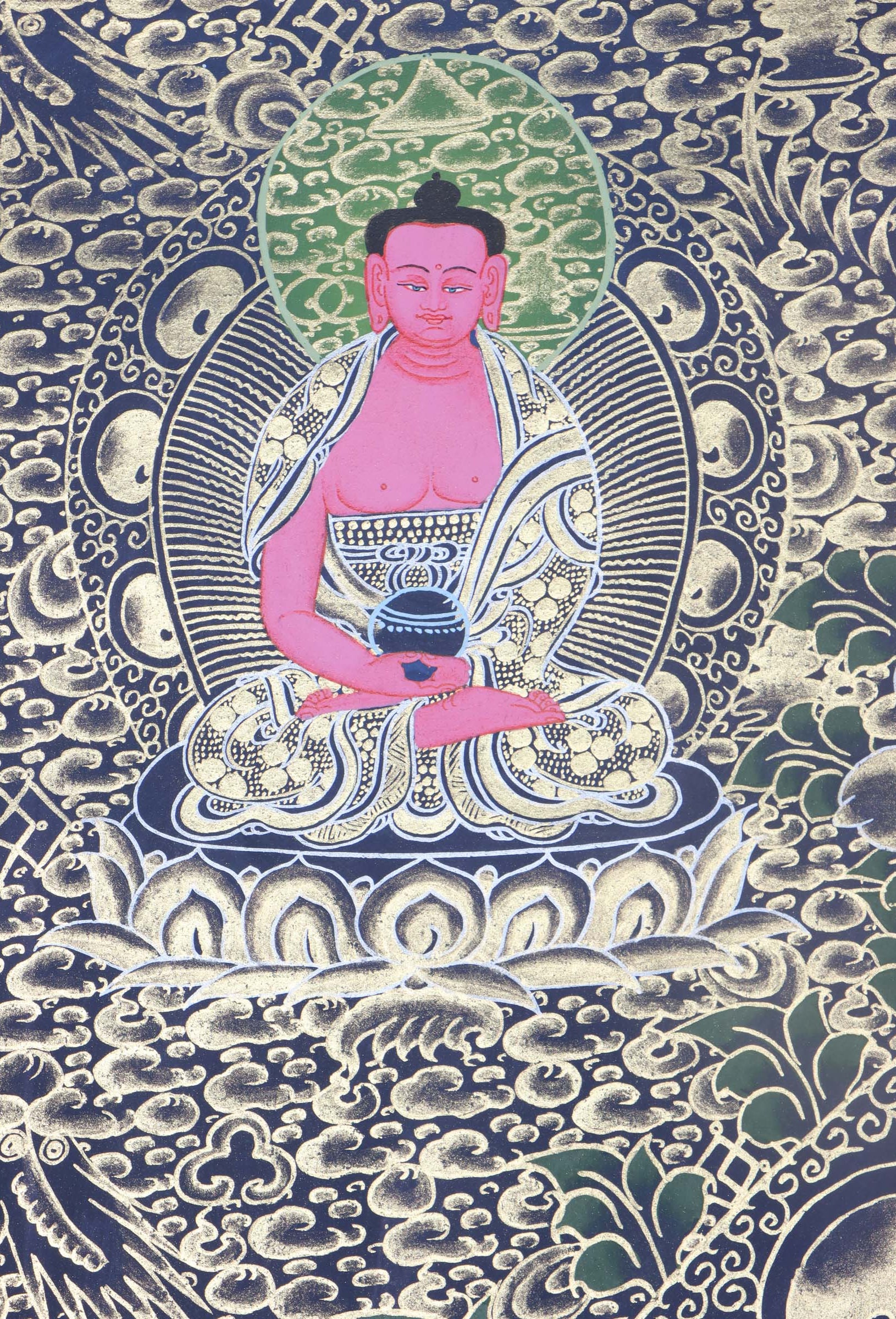 Handpainted Shakyamuni Buddha Thangka - Lucky Thanka