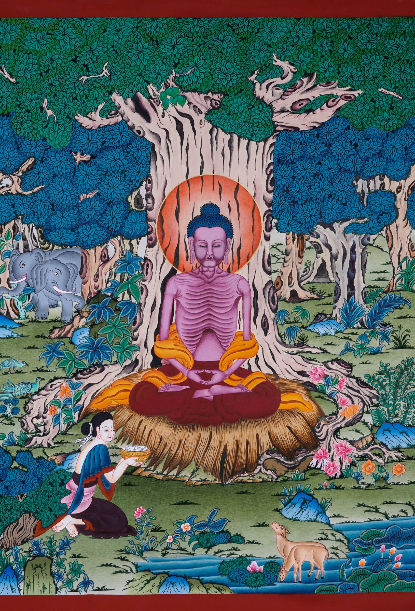 Handpainted Shakyamuni Buddha Thangka  - Best handpainted thangka painting - LuckyThanka