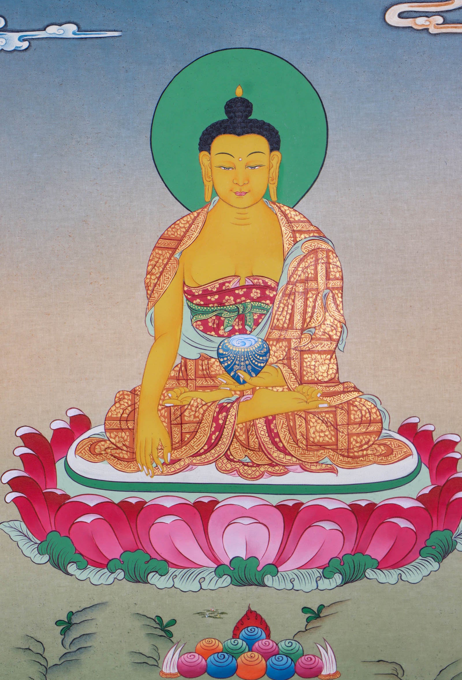 Thangka painting depicting Shakyamuni Buddha - Lucky Thanka