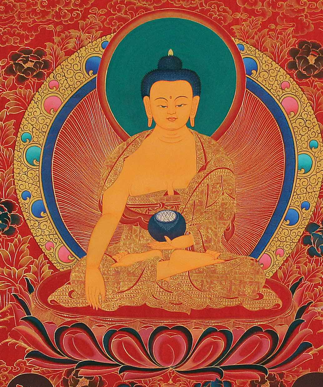 Tibetan Thangka Painting of Shakyamuni Buddha - Lucky Thanka