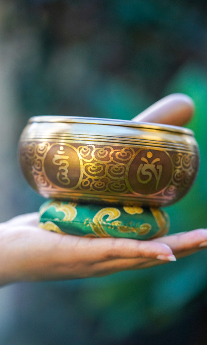 Peaceful Buddha Eye Hand Carved Singing Bowl - Lucky Thanka