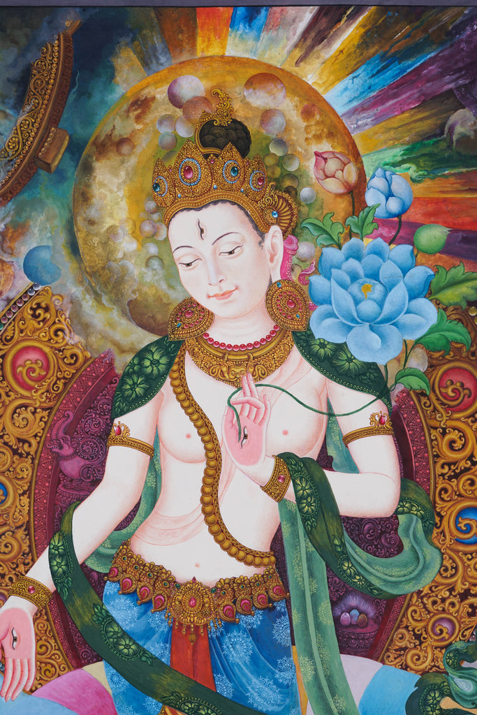 Thangka Painting - White Tara - Best handpainted thangka painting - LuckyThanka