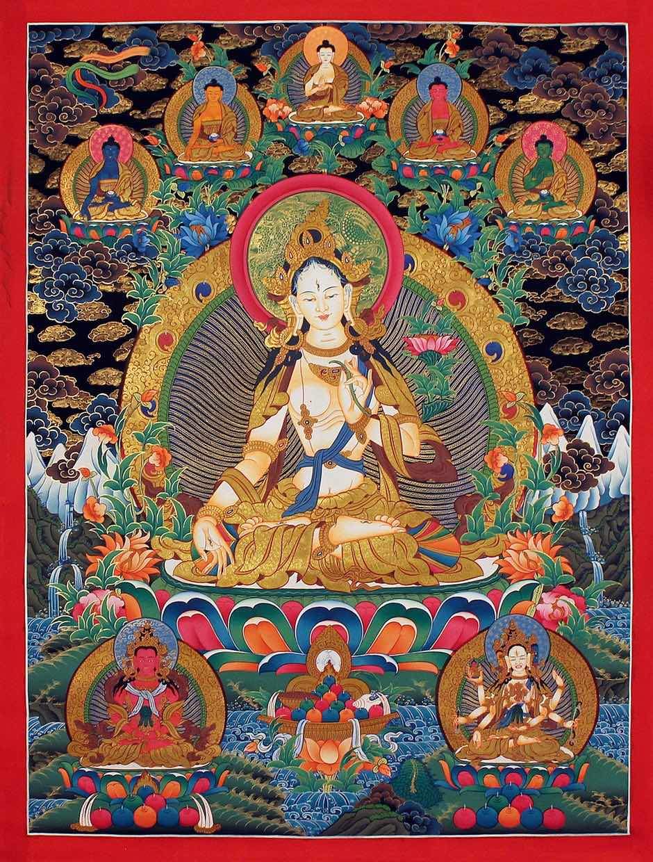 Bodhisattva White Tara Thangka - Lucky Thanka