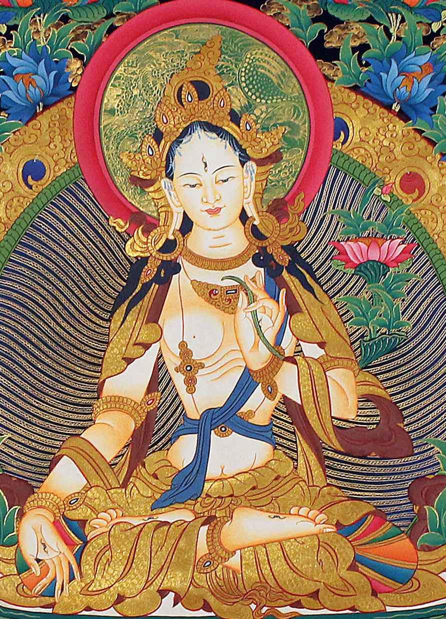Bodhisattva White Tara Thangka - Lucky Thanka
