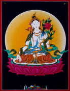 White Tara Thangka Painting - Handpainted Thangka Art - Lucky Thanka