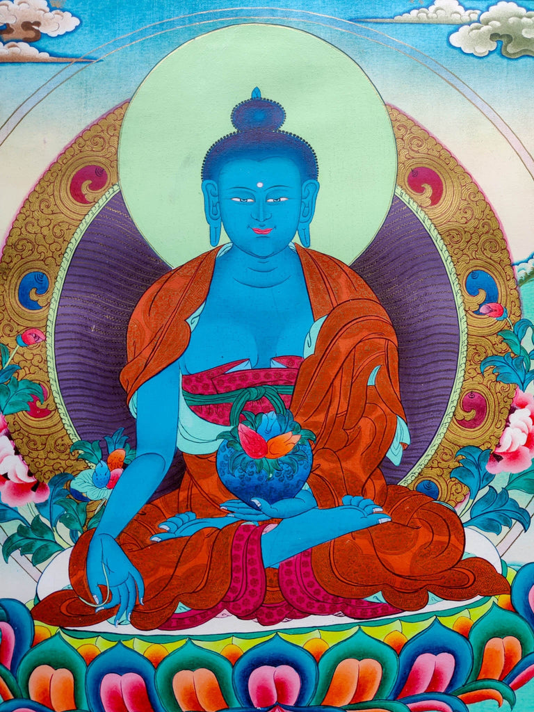 Bhaisajyaguru or Medicine Buddha - Lucky Thanka