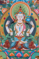 4 Arm Chengresi Thangka Painting - Lucky Thanka