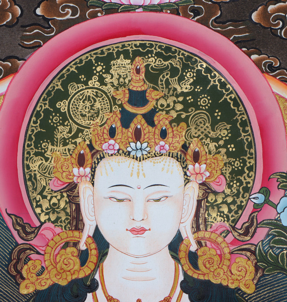 Chengresi Thangka Painting - Handpainted Thangka Painting by skillful artisan