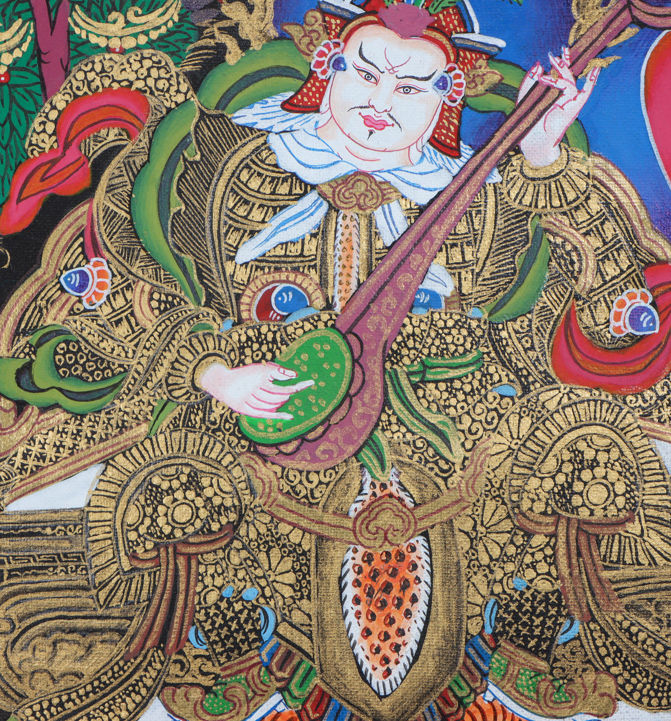 Chengresi  with other bodhisattva deities thangka - Handpainted - Lucky Thanka
