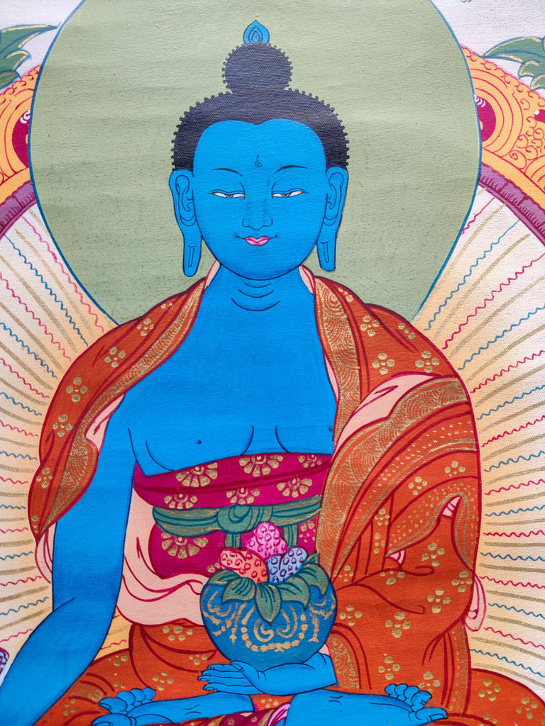 Medicine Buddha, Bhaisajyaguru for Healing - Lucky Thanka
