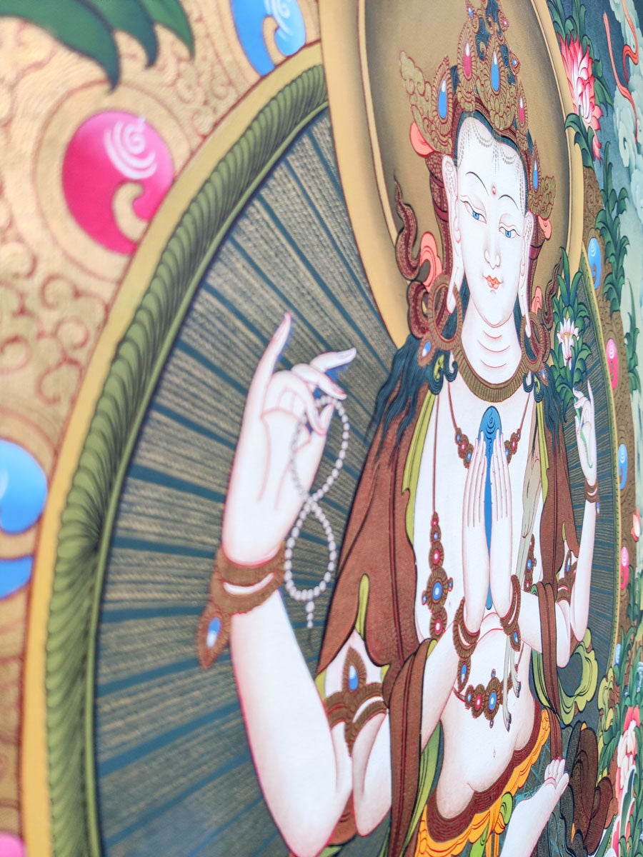 Chenrezig Thangka Painting - Lucky Thanka