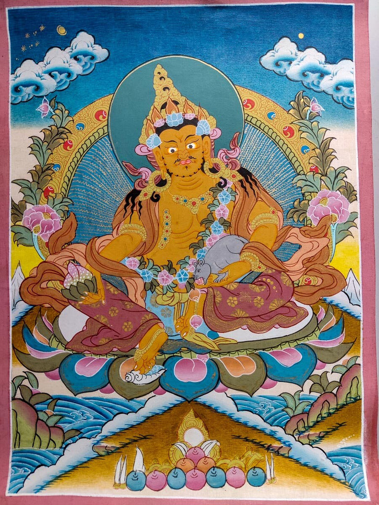 Tibetan Dzambala Thangka - Lucky Thanka
