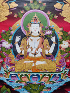 Gold Plated Chenrezig - Lucky Thanka